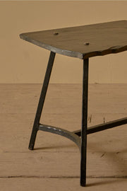 Mid century French steel and slate side table
