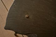 Mid century French steel and slate side table
