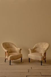 Pair of Napoleon III tub chairs