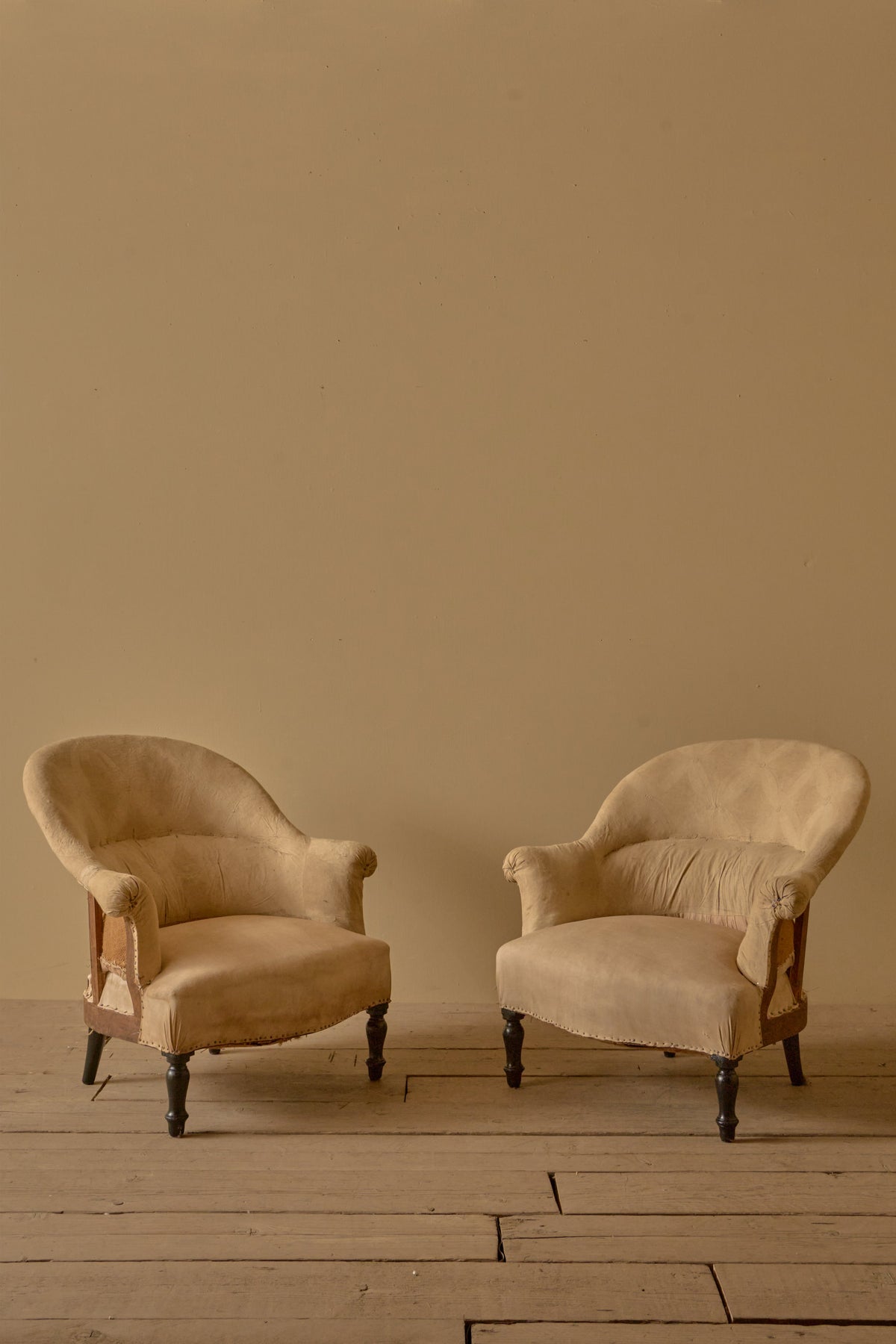 Pair of Napoleon III tub chairs