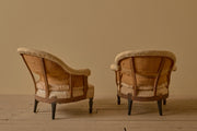 Pair of Napoleon III tub chairs