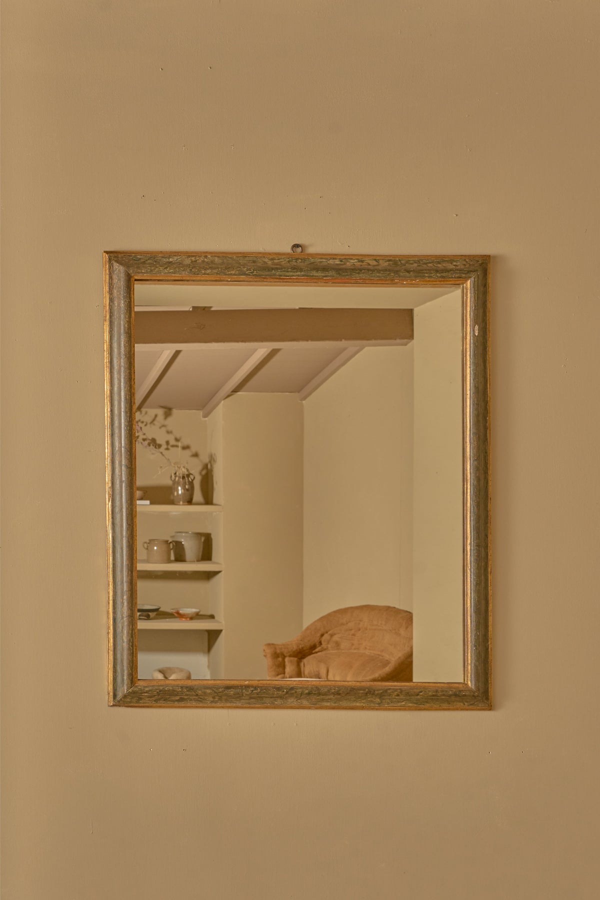 18th Century Italian faux marble painted framed mirror - No1