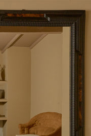 Large 19th century Italian Ebonised and faux tortoiseshell mirror - No1
