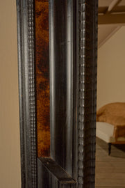 Large 19th century Italian Ebonised and faux tortoiseshell mirror - No1