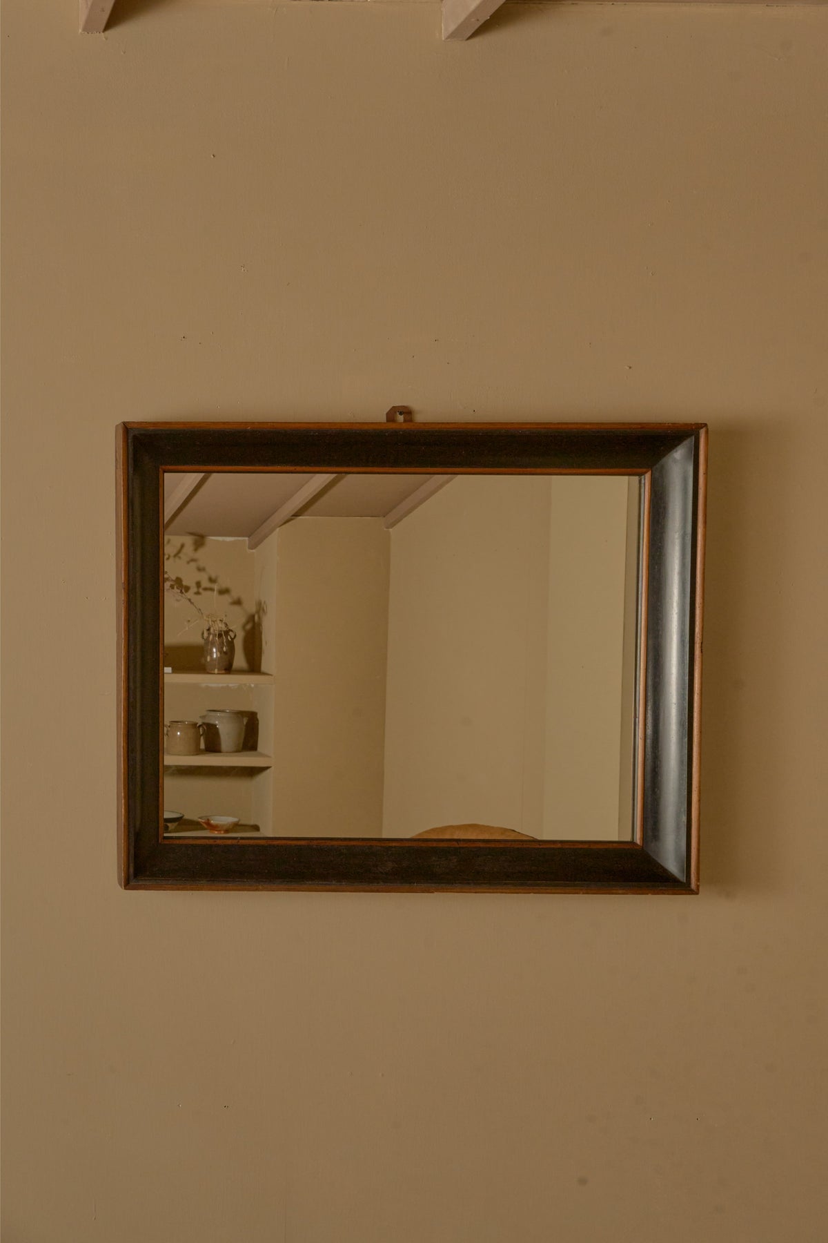 Early 19th century Italian two tone ebonised box mirror - No4