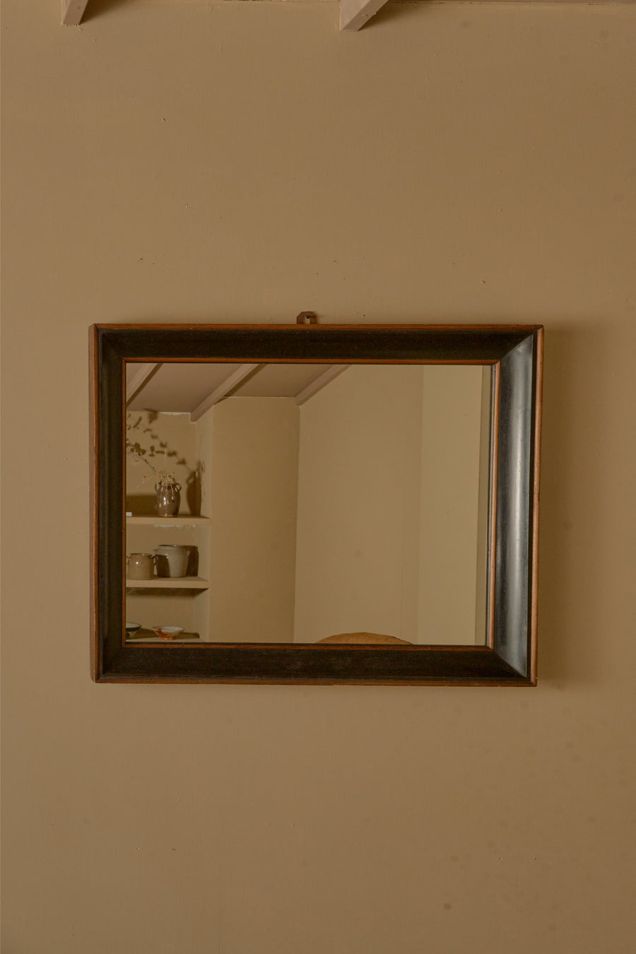 Early 19th century Italian two tone ebonised box mirror - No4