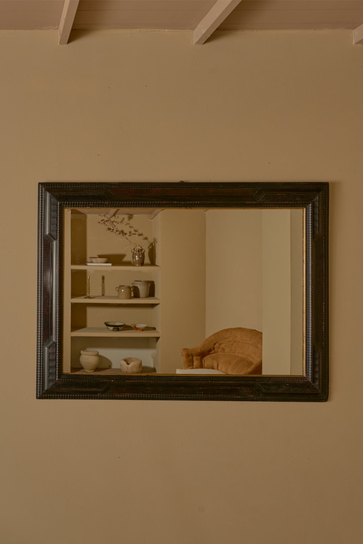 Large 19th century Italian Ebonised mirror - No5