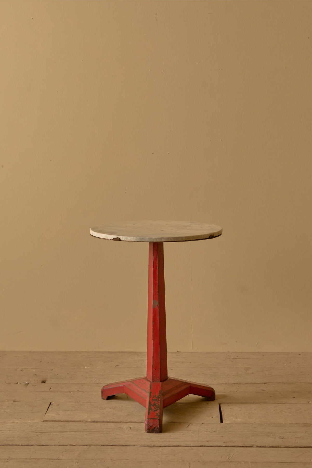 Art Deco steel and marble bistro table