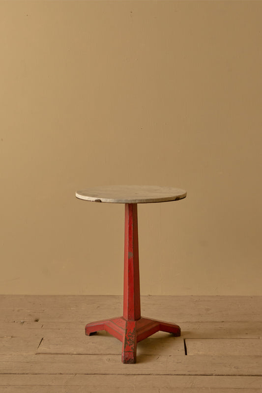 Art Deco steel and marble bistro table