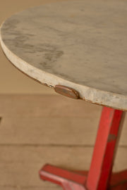 Art Deco steel and marble bistro table