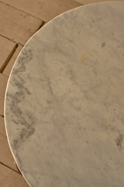 Art Deco steel and marble bistro table