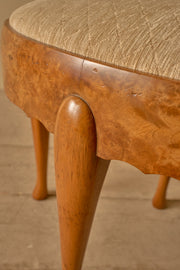 Art Deco burr walnut stool