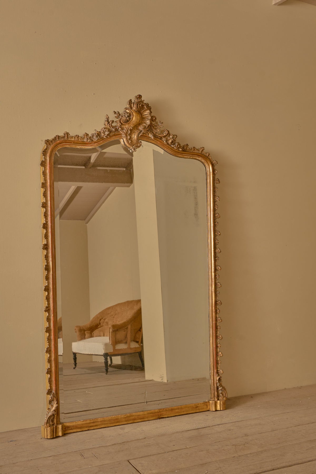 Very large 19th century gilt overmantel mirror