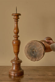 Pair of large 17th Century Italian walnut candle sticks