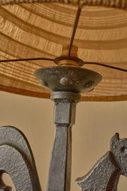 Mid 20th century brutalist table lamp by Jean Touret for Ateliers Marolles