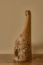Large 18th century carved oak newel post