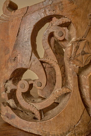 Large 18th century carved oak newel post
