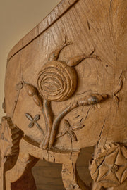 Large 18th century carved oak newel post