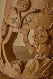 Large 18th century carved oak newel post