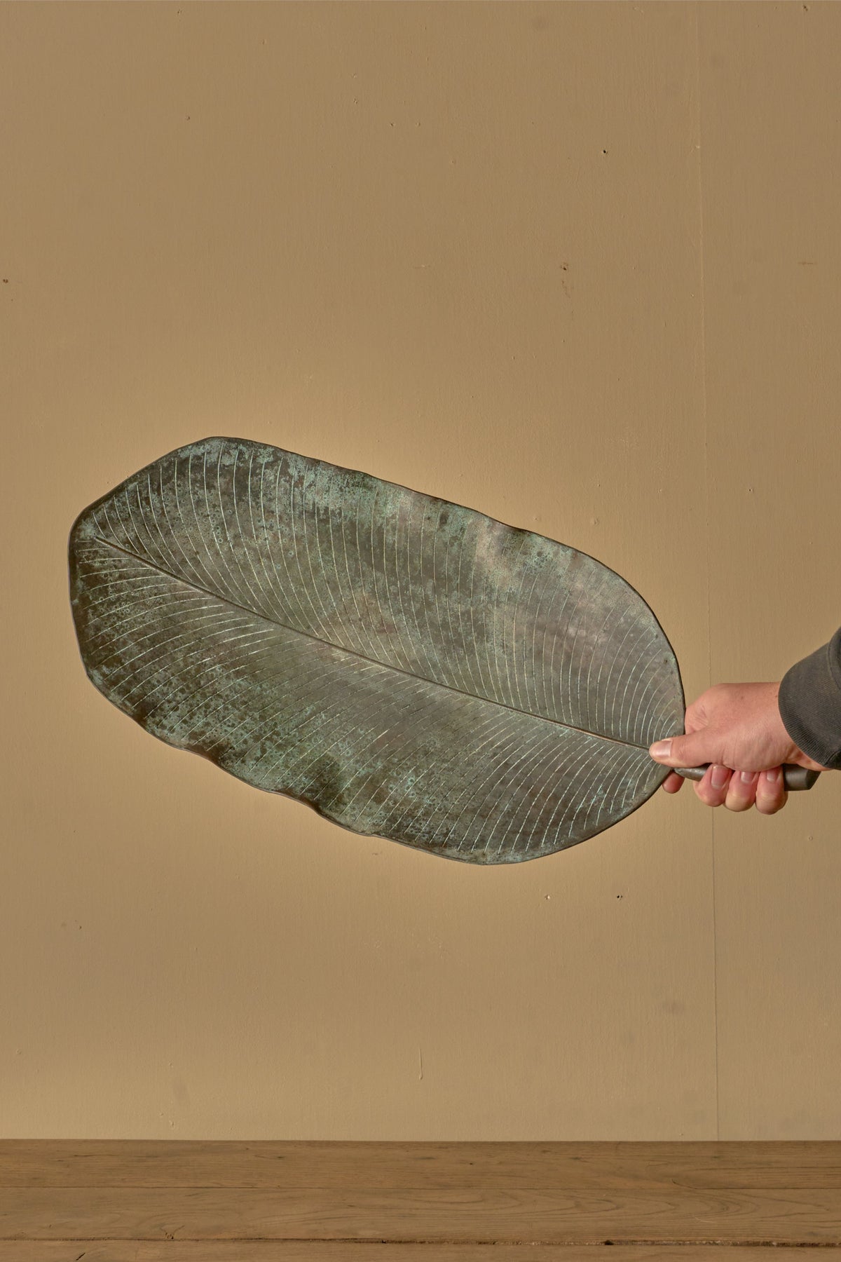 Mid 20th century verdigris copper, leaf tray