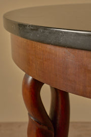 Early 20th century Mahogany and black marble Gueridon table