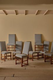 Set of 18th century French oak dining chairs