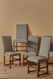 Set of 18th century French oak dining chairs