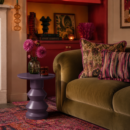 'Glen' turned wood lacquered side table - Heather - TallBoy Interiors