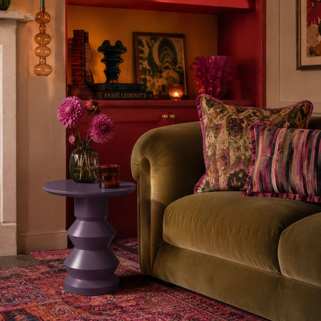 'Glen' turned wood and lacquered side table - Peat
