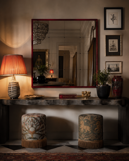 The 'Skar' reeded oak frame panelled wall mirror - TallBoy Interiors
