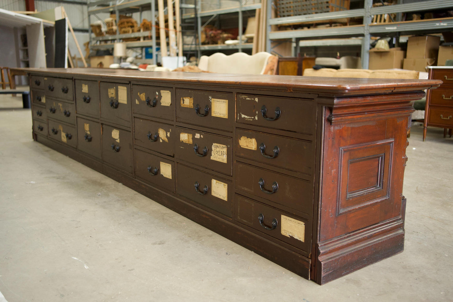 4.95m Victorian Haberdashery drawer counter