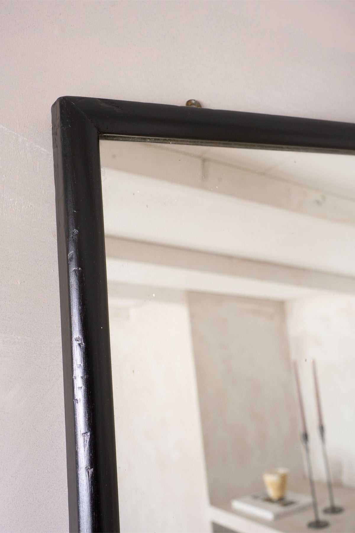 Tall c.1920 Ebonised tailors mirror - TallBoy Interiors