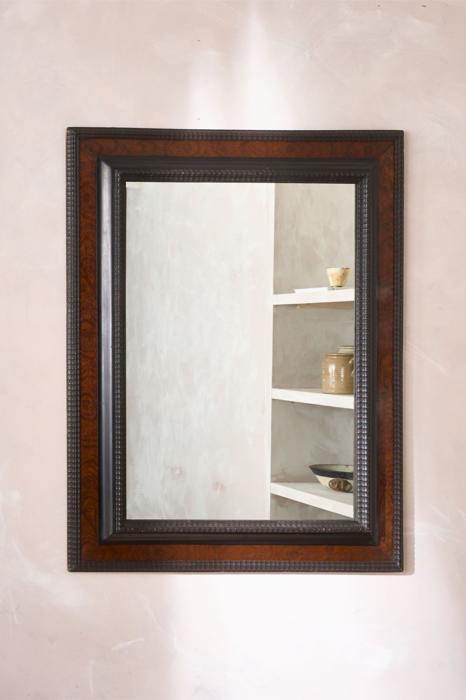 Very large 19th century ebonised and walnut Italian mirror - TallBoy Interiors