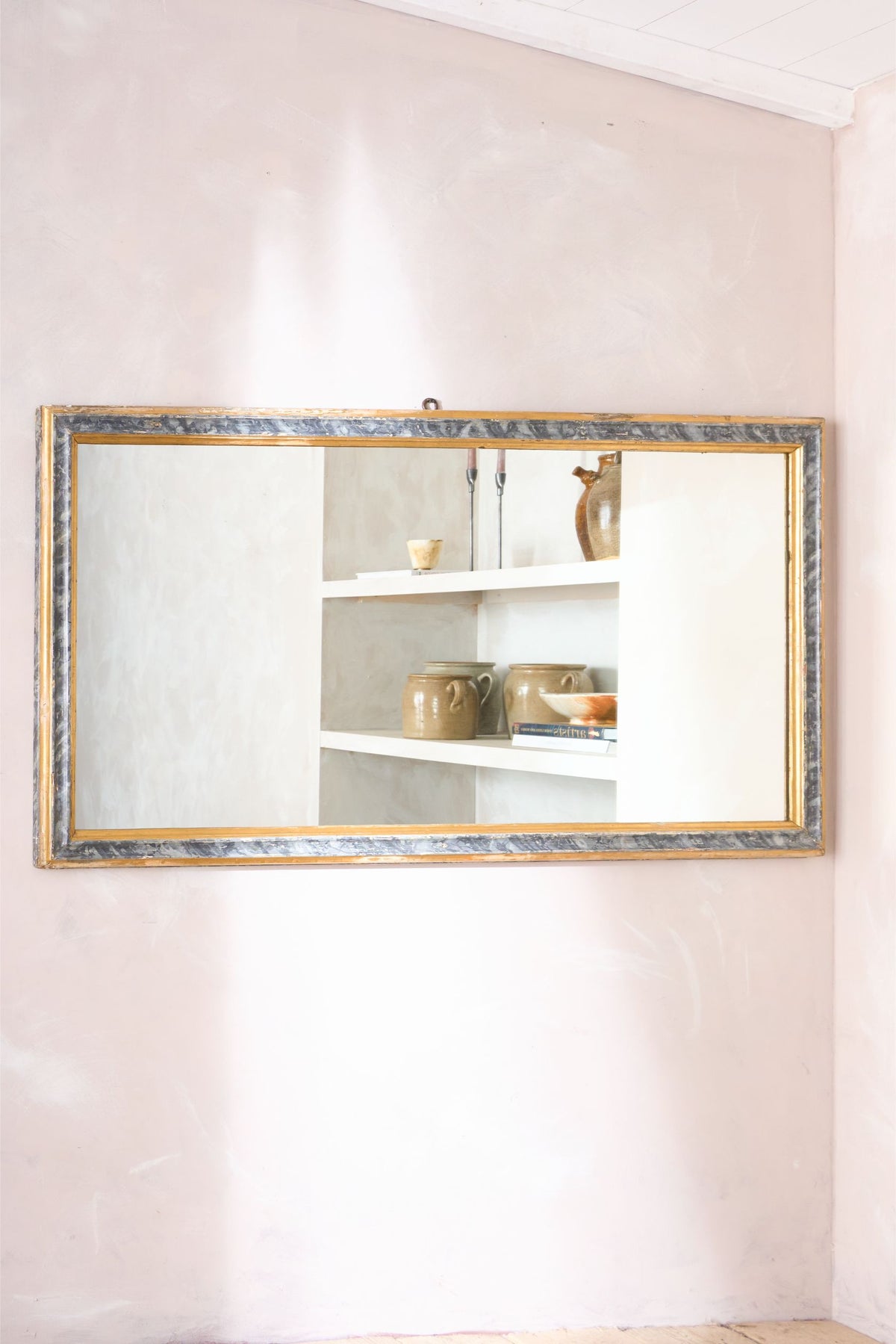 Very large 19th century Italian faux marble painted mirror - TallBoy Interiors