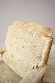 19th century square back open armchair in the manner of Howard and sons - TallBoy Interiors