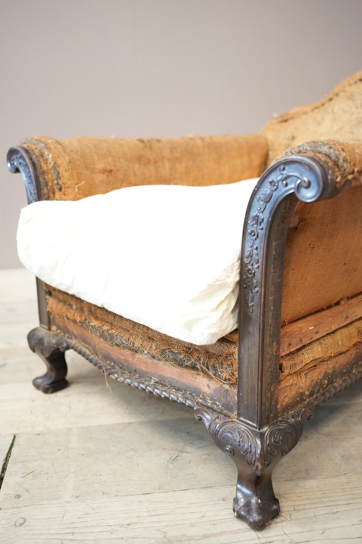 Deep seated Victorian country house armchair - TallBoy Interiors
