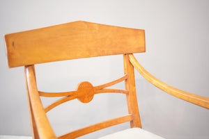 Pair of early 20th century satin wood Swedish Biedermeier armchairs