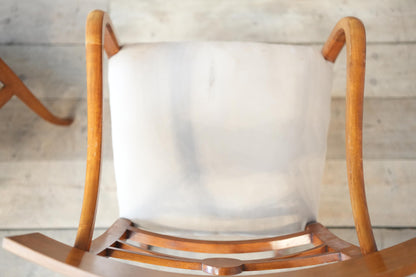 Pair of early 20th century satin wood Swedish Biedermeier armchairs