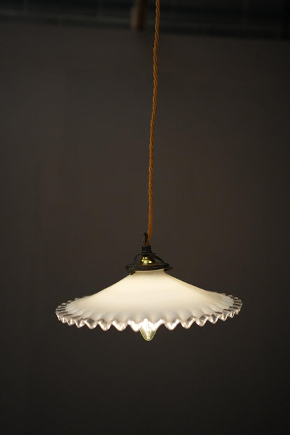 20th century crimped edge opaline light - 1