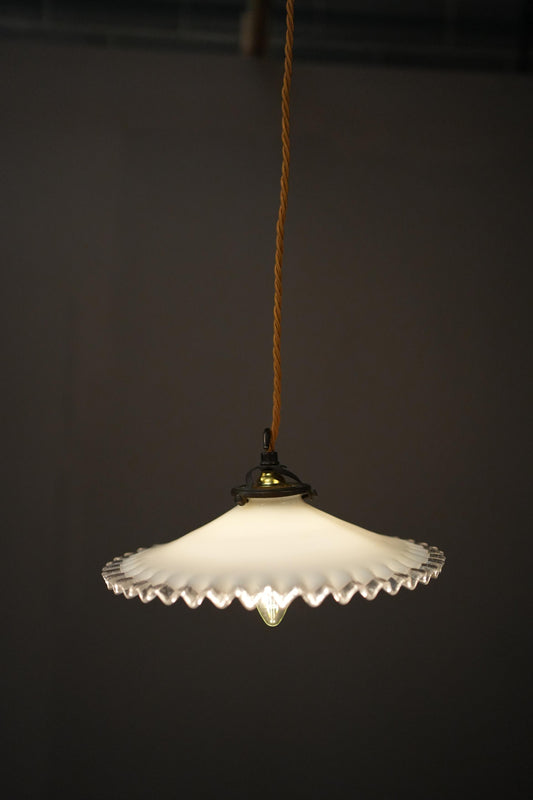 20th century crimped edge opaline light - 1