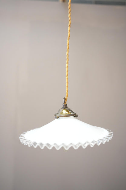 20th century crimped edge opaline light - 1