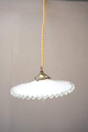 20th century crimped edge opaline light - 2