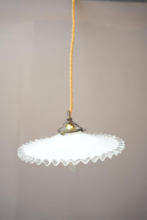 20th century crimped edge opaline light - 2