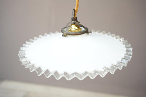 20th century crimped edge opaline light - 2