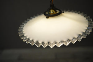 20th century crimped edge opaline light - 2