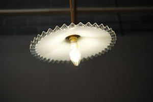 20th century crimped edge opaline light - 2