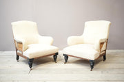 Pair of Bridgewater style Victorian armchairs - TallBoy Interiors