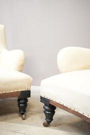Pair of Bridgewater style Victorian armchairs - TallBoy Interiors