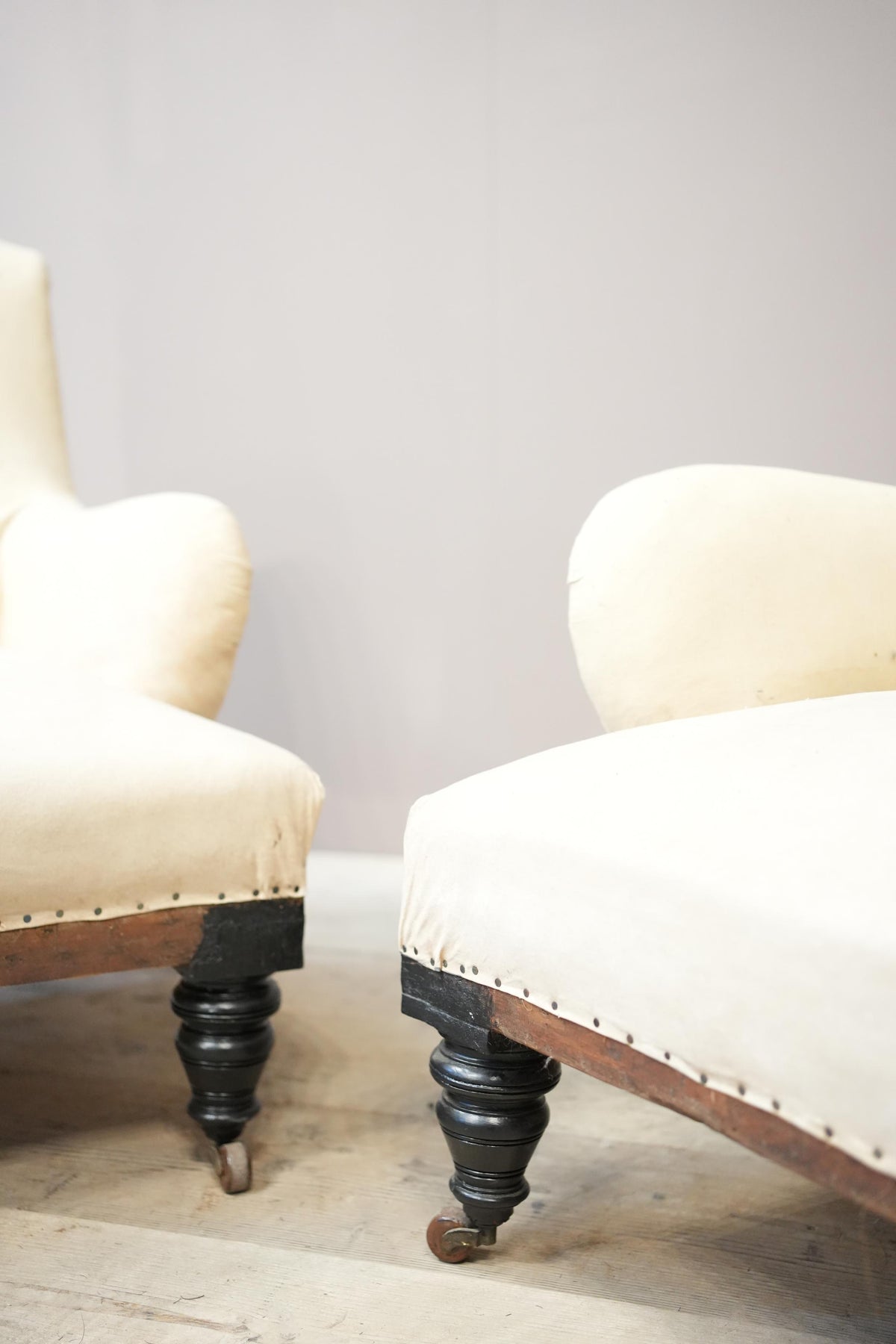 Pair of Bridgewater style Victorian armchairs - TallBoy Interiors