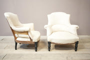 Pair of Napoleon III plain shield back armchairs